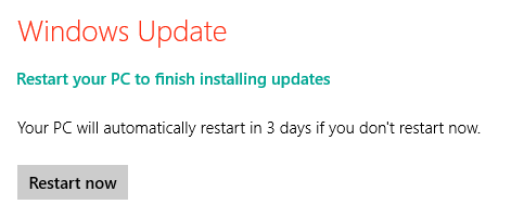 Windows Update Restart Screen