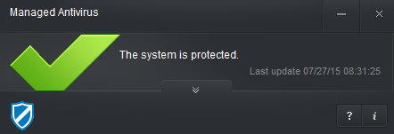 Managed Antivirus in a minimized view.